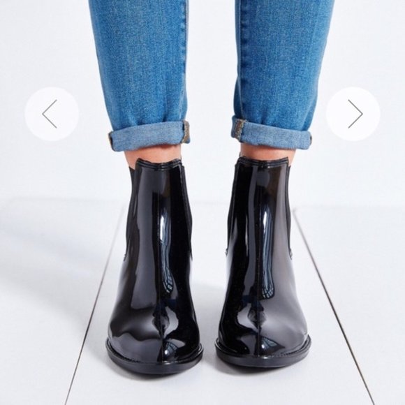 shiny chelsea rain boots